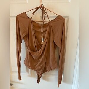 NWT SKIMS Brown Draped V-Neck Long-Sleeve Bodysuit
SIZE 3XL